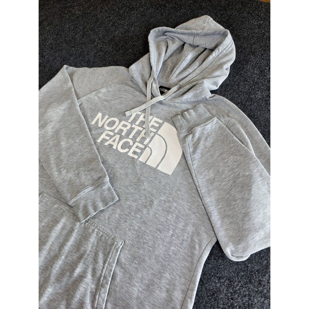 The North Face Hoodie Women's Large Gray Half Dome Logo Pullover Fleece TNF